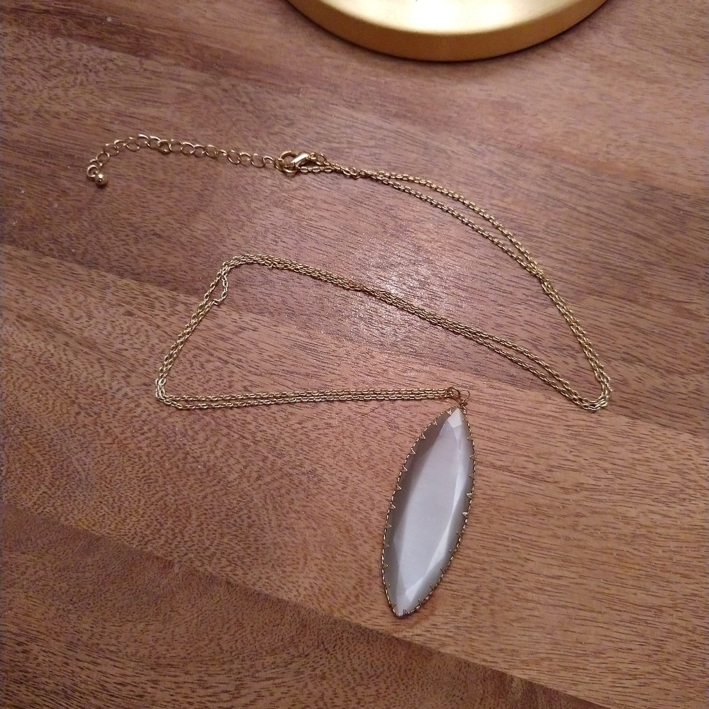Gold Necklace with Crystal Pendant
